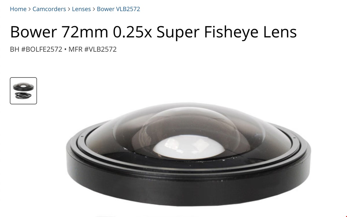 Bower 72mm .25x Fisheye VLB2572 / Century Optics Fisheye