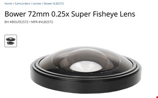 Bower 72mm .25x Fisheye VLB2572 / Century Optics Fisheye