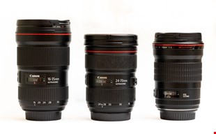 Canon EF-optik: 24-70 L II • 16-35 L III • 135